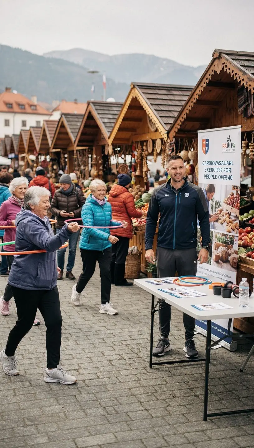 Inštruktor ukazujúci správnu techniku cvičenia na udržanie svalovej sily.