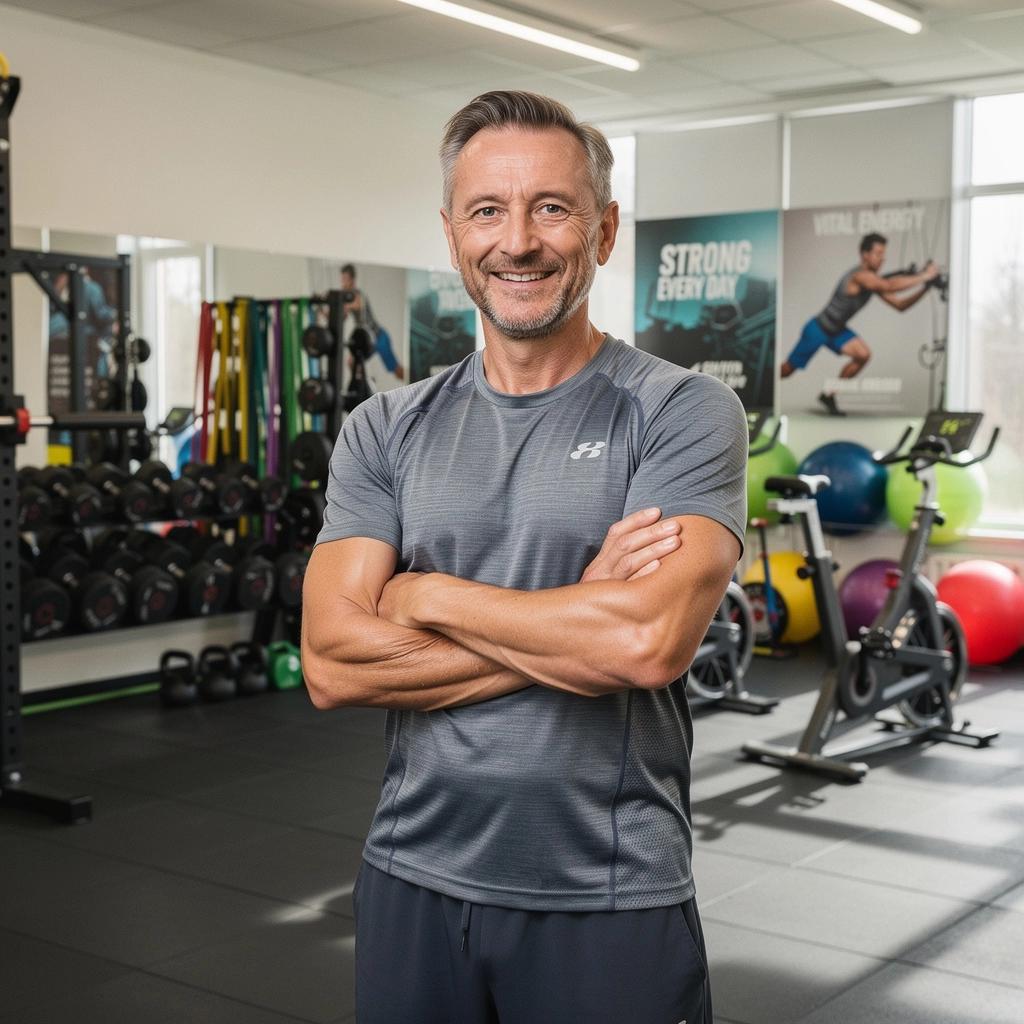 Žena vo veku nad 40 rokov cvičiaca s činkami na posilnenie svalov.